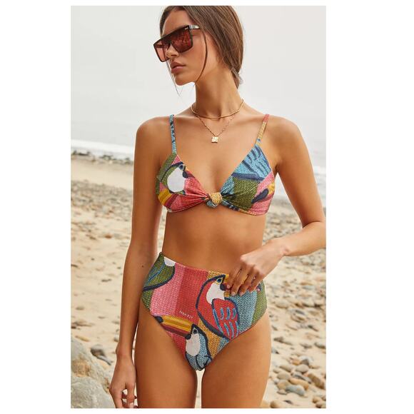 Farm Rio Toucan Bikini Top Size Large - Picture 4 of 10